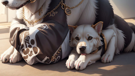 Identity and Pride Celebrating National Dog Day with a Custom Dog Tag AI Generated.の素材