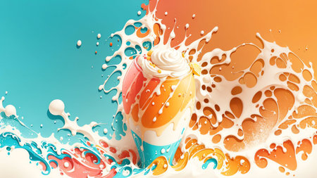Pop Art Delight Celebrating National Creamsicle Day with Vibrant Illustrations AI Generated.の素材