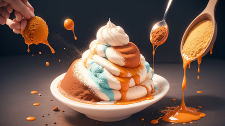 Sweet Magic Cinnamon Sugar on National Ice Cream Sandwich Day Illustrated AI Generated.の素材