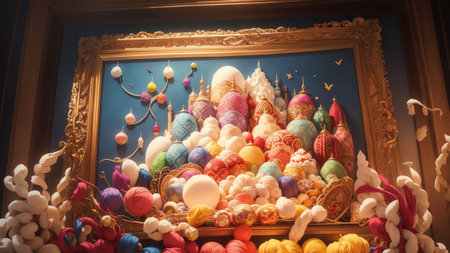 Stitched Sweetness Celebrating National Toasted Marshmallow Day with Embroidery AI Generated.の素材