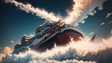 Energetic Thrills Celebrating National Roller Coaster Day with an Abstract Acceleration AI Generated.の素材