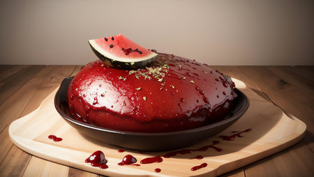 Tantalizing Tastes Watermelon Barbecue Sauce for National Watermelon Day AI Generated.の素材