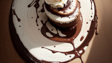 A Taste of Elegance Mocha Ice Cream on National Ice Cream Sandwich Day AI Generated.の素材