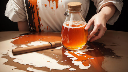 Vanilla Symphony Celebrating National Creamsicle Day with an Oil Painting Masterpiece AI Generated.の素材