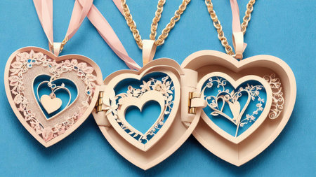Unfolding Love Embracing Friendship Day with a Delicate Paper Art Heart Locket AI Generated.の素材