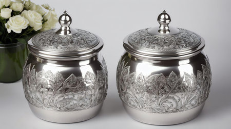 Gleaming Silver Delight A Captivating Cookie Jar Lid for National Chocolate Chip Cookie Day AI Generated.の素材