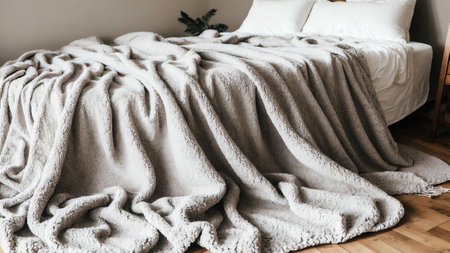 Dreamy Comfort Cozy Blanket for National Lazy Day AI Generated.の素材