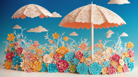 Paper Symphony A Whimsical Tribute to National Creamsicle Day AI Generated.の素材