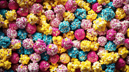Vibrant Popcorn Bliss Celebrating National Just Because Day through Captivating Photography AI Generated.の素材