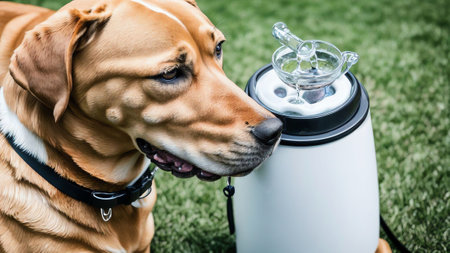 Refreshing Hydration for Our Beloved Canine Companions AI Generated.の素材