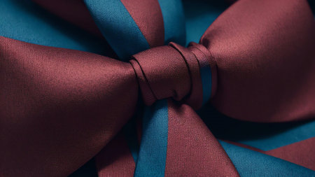 Intricate Patterns Unveiled A Macro Capture of Vibrant Tie Pattern on National Bow Tie Day AI Generated.の素材