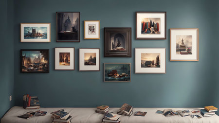 Captivating Bookish Art Print for National Book Lovers Day AI Generated.の素材