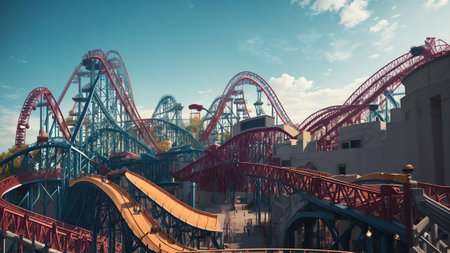 Behind the Thrills The Roller Coaster Operator on National Roller Coaster Day AI Generated.の素材