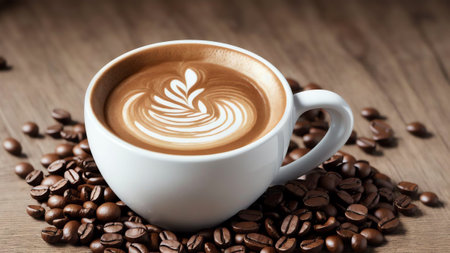 Brewing Enchantment An Otherworldly Tribute to National Coffee Day AI Generated.の素材