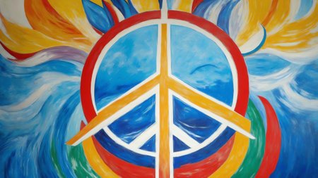 Whispers of Unity A Mesmerizing Peace Mural for International Day of Peace AI Generated.の素材