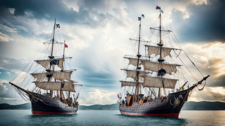 The Enigmatic Rigging A Pirate s Tale on Talk Like a Pirate Day AI Generated.の素材
