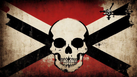 Unleashing the Pirate Spirit A Captivating Jolly Roger Flag AI Generated.の素材