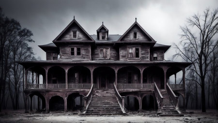 The Secrets of the Creaky Stairs AI Generated.の素材