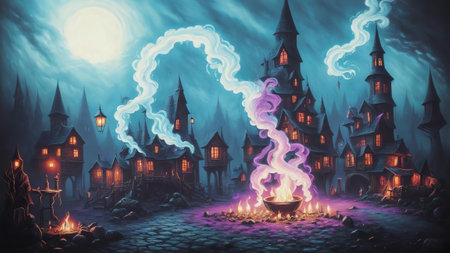 Captivating Witch s Brew A Mysterious Halloween Concoction AI Generated.の素材