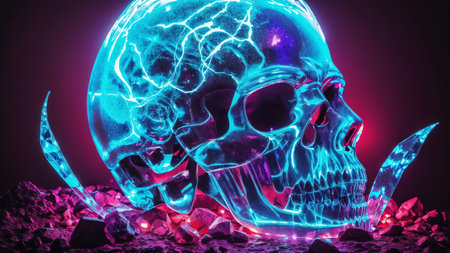 The Enchanted Crystal Skull AI Generated.の素材