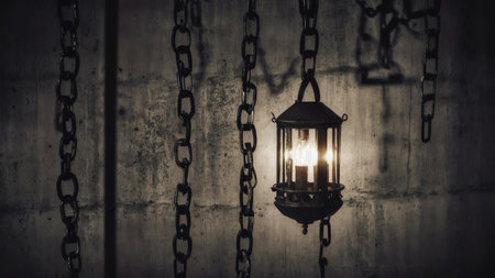 Shackles of Despair A Halloween Night in Captivity AI Generated.の素材