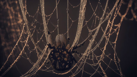 Enigmatic Web Chains of Halloween Mystery AI Generated.の素材