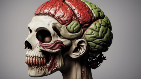 Zombie Brain A Gruesome Halloween Delicacy AI Generated.の素材