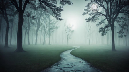 Ghostly Chain A Haunting Halloween Spectacle AI Generated.の素材