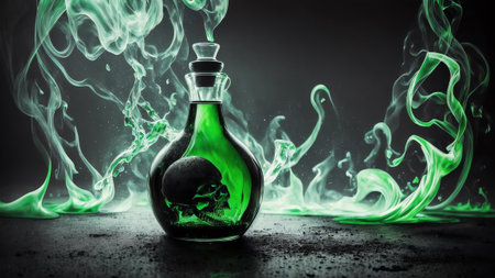 Poison Bottle A Bewitching Elixir of Halloween AI Generated.の素材