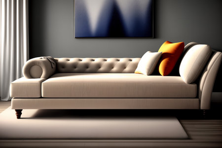 Interior of modern living room with white sofaの素材