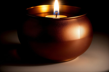 Stunning Realistic Candle Holder Close Up by Michael Thompson AI Generated.の素材