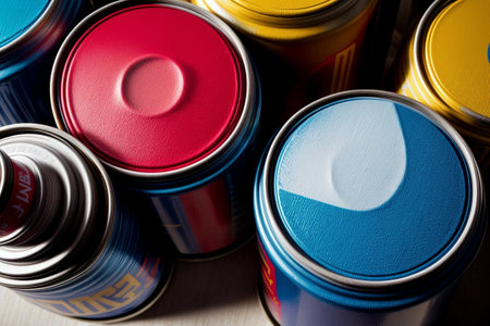 Realistic Spray Paint Cans AI Generated.の素材