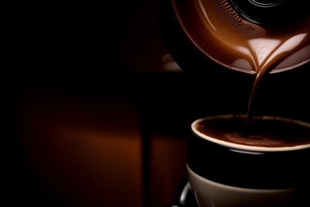 Intricate Macro Shot of Realistic Coffee Maker AI Generated.の素材
