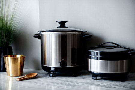 Modern Elegance A Captivating Image of a Rice Cooker AI Generated.の素材
