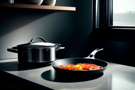 The Sleek and Functional Electric Skillet in Captivating Detail AI Generated.の素材