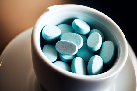 Clean and Realistic Close up of Calcium Tablets AI Generated.の素材