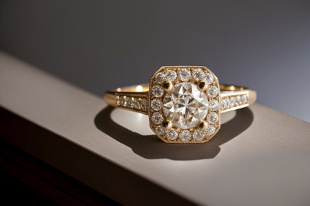 Vintage Diamond Cluster Ring A Timeless Treasure of Sparkling Elegance AI Generated.の素材