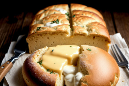Savory Delight Irresistible Traditional Cheese Bread AI Generated.の素材