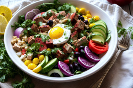 Garden Fresh Delectable Feijoada Salad Sensation AI Generated.の素材