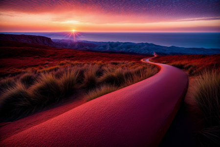 Embracing the Beauty of Nature A Captivating Sunset Photograph by Michael Anderson AI Generated.の素材