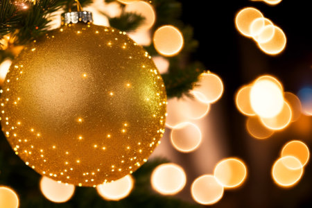 Glowing Festive Delight Sparkling Christmas Lights AI Generated.の素材