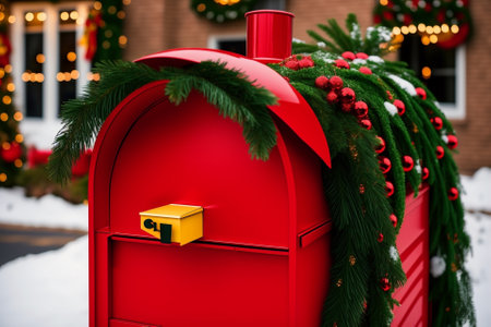 Santa s Mailbox A Whimsical Christmas Delight AI Generated.の素材