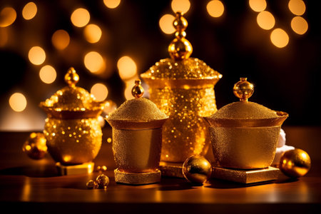 Luxurious Gift Sets Gold Frankincense and Myrrh for a Regal Holiday AI Generated.の素材