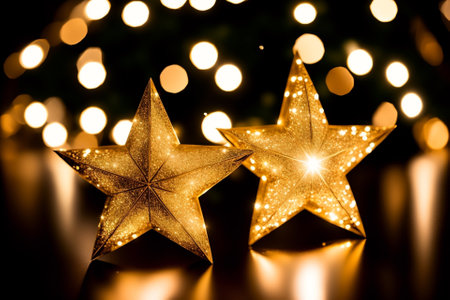 Glittering Star of Bethlehem Decorations by John Smith AI Generated.の素材