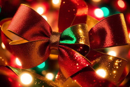 Tied with Love Captivating Christmas Bows and Ribbons AI Generated.の素材