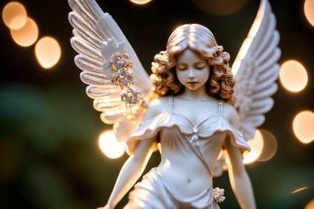 Heavenly Delights Capturing the Delicate Details of Angel Figurines AI Generated.の素材