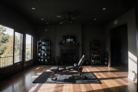Fit and Fabulous Captivating Home Gym Inspirations AI Generated.の素材