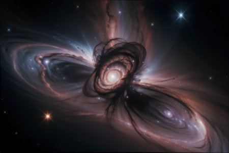 Celestial Symphony Exploring the Enigmatic Depths of Deep Space AI Generated.の素材