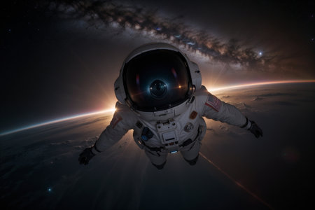 Cosmic Symphony Exploring the Nebula AI Generated.の素材