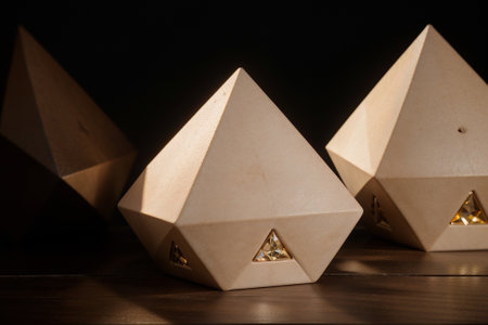 Abstract Triangle Shapes with Vibrant Lighting AI Generated.の素材